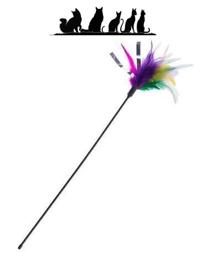 Cat teaser wand - feather, foil