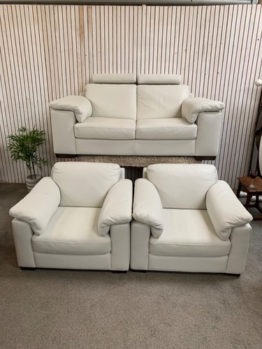 Natuzzi white leather lounge - natuzzi,