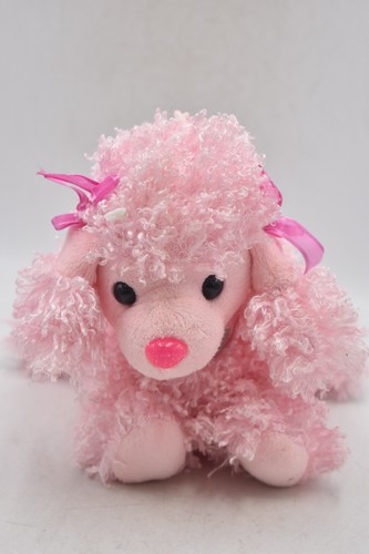Vintage pink poodle dog plush - pink,