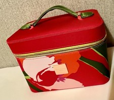 Ted Baker London Red Beautiful Floral Zip Vanity Case ONLY Toiletry Makeup