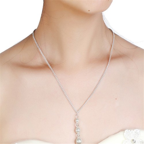 Bride crystal pearl pendant - bride,