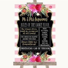 Gold & Pink Stripes Rules Of