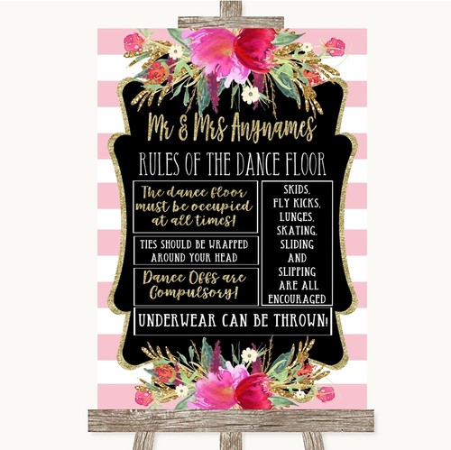 Gold pink stripes rules - gold, &
