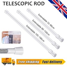 Telescopic Net Voile Tension Curtain Rail Pole Rod Rods Spring Loaded Extendable