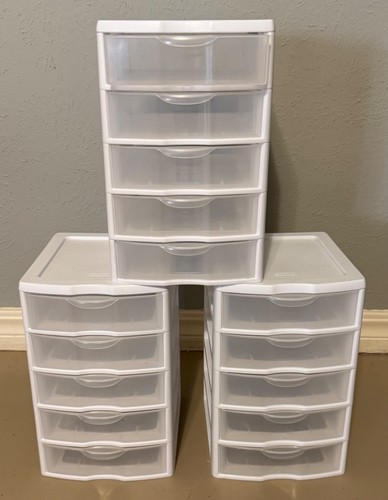 Sterilite drawer plastic - (3), 5-drawer