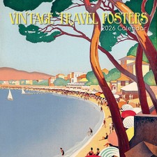 2026 Vintage Travel Posters Square Wall Calendar