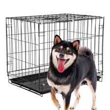 Small Medium Large Dog Cage Puppy Crates Pet Carrier Metal Black Training Cages