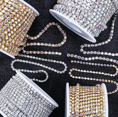 Gold silver crystal rhinestone - crystal,