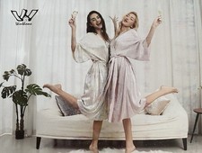 Rose Gold Gowns By Winthome. One Size, Short Sleeve Bridal Morning Robe