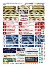 250+ WAREHOUSE & INDUSTRIAL UNIT SIGNS OO GAUGE 4MM 1:76 MODEL RAILWAY S002