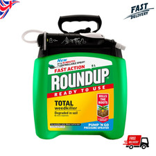 Roundup Fast Action 5L Weedkiller Pump N Go Ready To Use with Pressure Sprayer