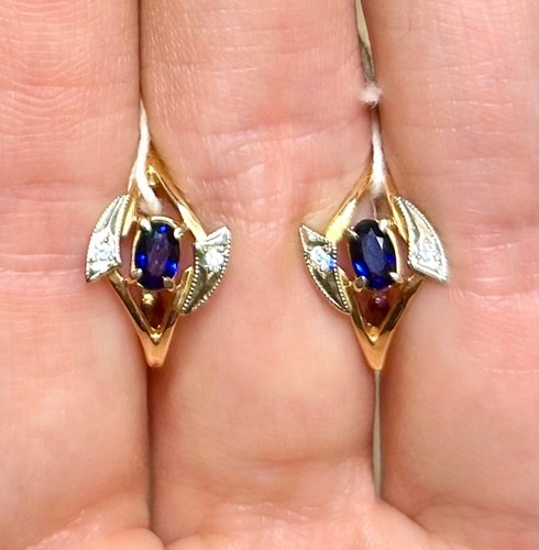585 gold earrings - , with