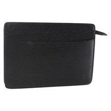 LOUIS VUITTON Epi Pochette Homme Clutch Bag Black Noir M52522 LV Auth 145810