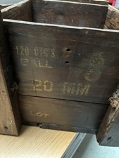Vintage Military Wooden Ammo