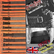 Leather Belts Punk Gothic Rock Studded Bullet Spike & Stud Belts Unisex UK Made