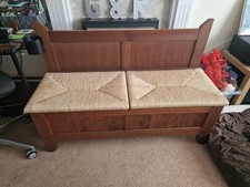 Solid wood hall storage / settle bench - clean, good condition