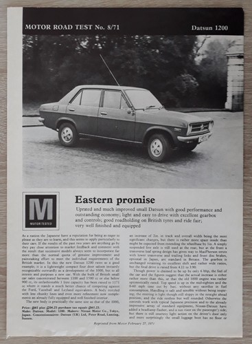 Datsun 1200 road - 1200, test