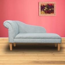 Duck Egg Velvet Chaise Longue Sofa | Sofa Accent Chair | British Handmade