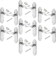 Polished Chrome door handles Pack of 7 (pairs) 168mmx42mm Shaped Scroll