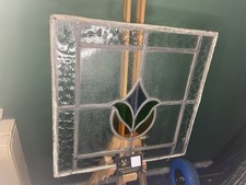 Antique Floral 1920’s Lead Stained Glass Window Pane