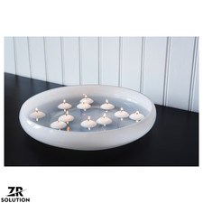 IKEA FENOMEN Unscented Floating Candles 24 Pack 4cm Natural Wax 4hr Burn New