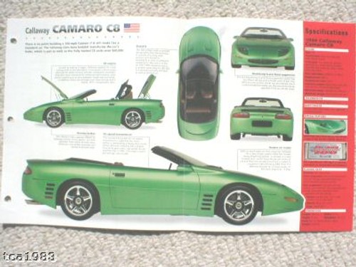 Chevy callaway camaro 8 - callaway, c8/c-8