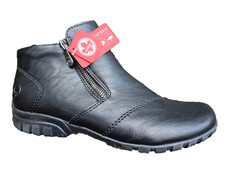 RIEKER BLACK LEATHER TWIN ZIP