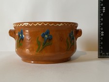 Rare Vintage Flora Stoneware Terracotta Cooking Pot Planter Trinket Pot Retro