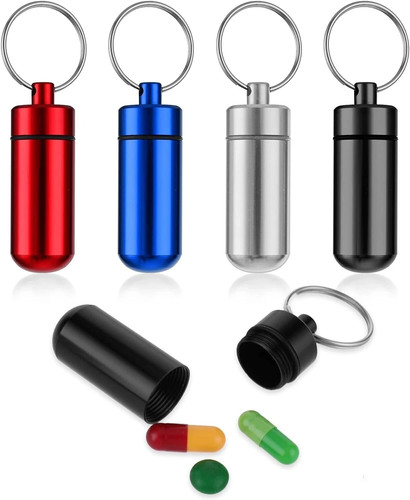 Keychain pill holder - holder, organizer