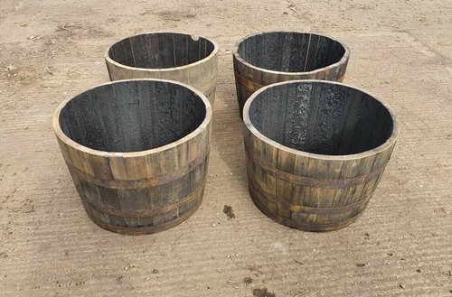 Oak whisky half barrel - x,