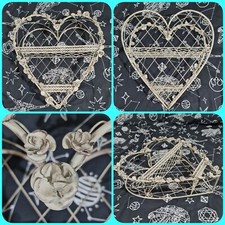 White metal heart shaped wall - white,