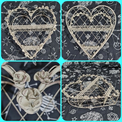 White metal heart shaped - metal, wall