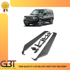 FITS LAND ROVER DISCOVERY 3/4 SIDE STEPS RUNNING BOARDS BLACK/SILVER UK STOCK