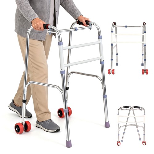 Folding walking frame with - folding,
