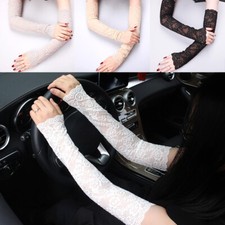Women Lace Long Gloves Fingerless Arm Cover Summer Sun Protection Party Gloves