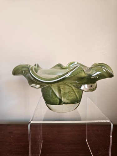 Murano style jade glass bowl - murano,