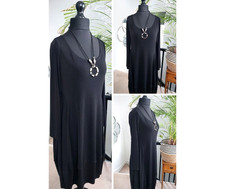 Black DRESS Ladies Long Cocoon