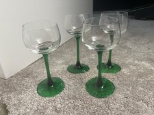 Green Stem Etched Wine