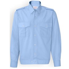 Mens Epaulette Work Shirt Long Sleeve Security Uniform Pilot Police Military