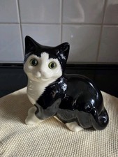 Staffordshire Just Cats Co Black White Tuxedo Cat Figurine