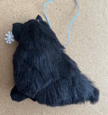 BLACK CHOW CHOW with CHRISTMAS SNOWFLAKE - Part needle felted DOG