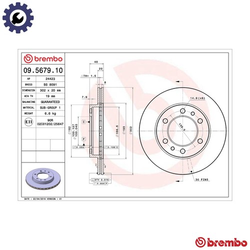 Brake disc 5679 10 - brake, 09.5679.10