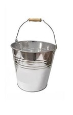 12 Litre Bucket Galvanised Metal Heavy Duty Fire Coal Ash Water Wooden Handle