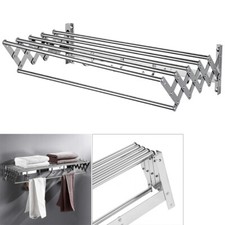 Wall Mounted Drying Rack Clothes Airer Laundry Indoor Outdoor Folding Dryer