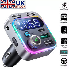 Wireless Car Bluetooth FM Transmitter 5.3 MP3 Player USB Car Charger Adapter UK