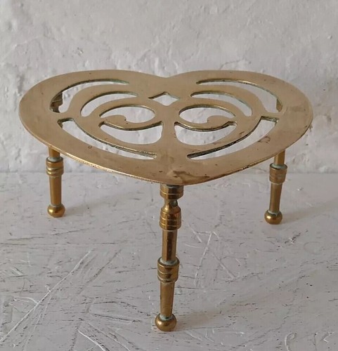 Vintage brass love heart - brass,