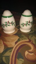 SPODE CHRISTMAS TREE MADE IN ENGLAND  SALT & PEPPER CELLAR CRUET SET SHAPED VGC