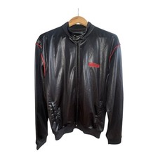 Vintage Adidas Moto Jacket Wet Look Zip Up 2003 Good Used Rare