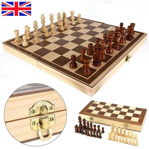 Large chess wooden set folding - chess,