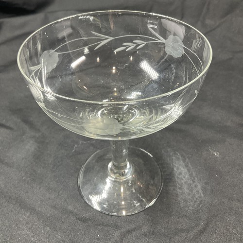 Vintage flower etched crystal - vintage,